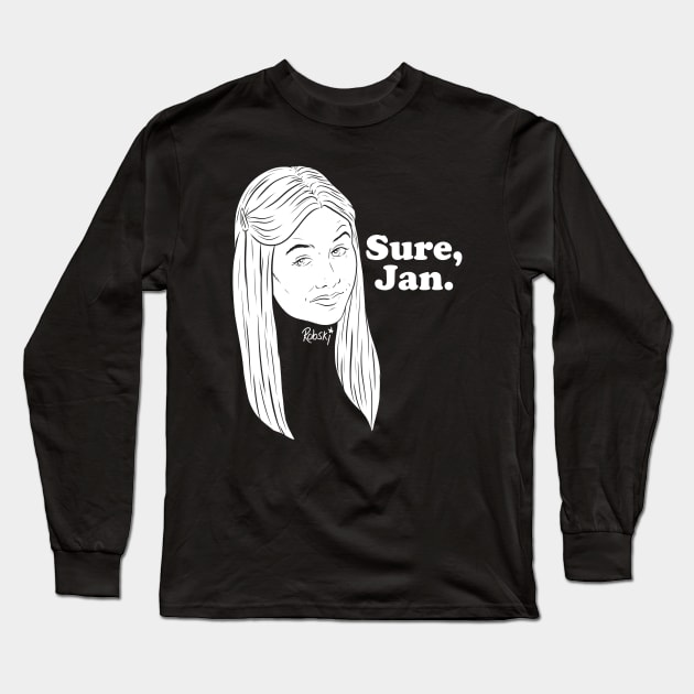 Sure, Jan. - white lines Long Sleeve T-Shirt by RobskiArt